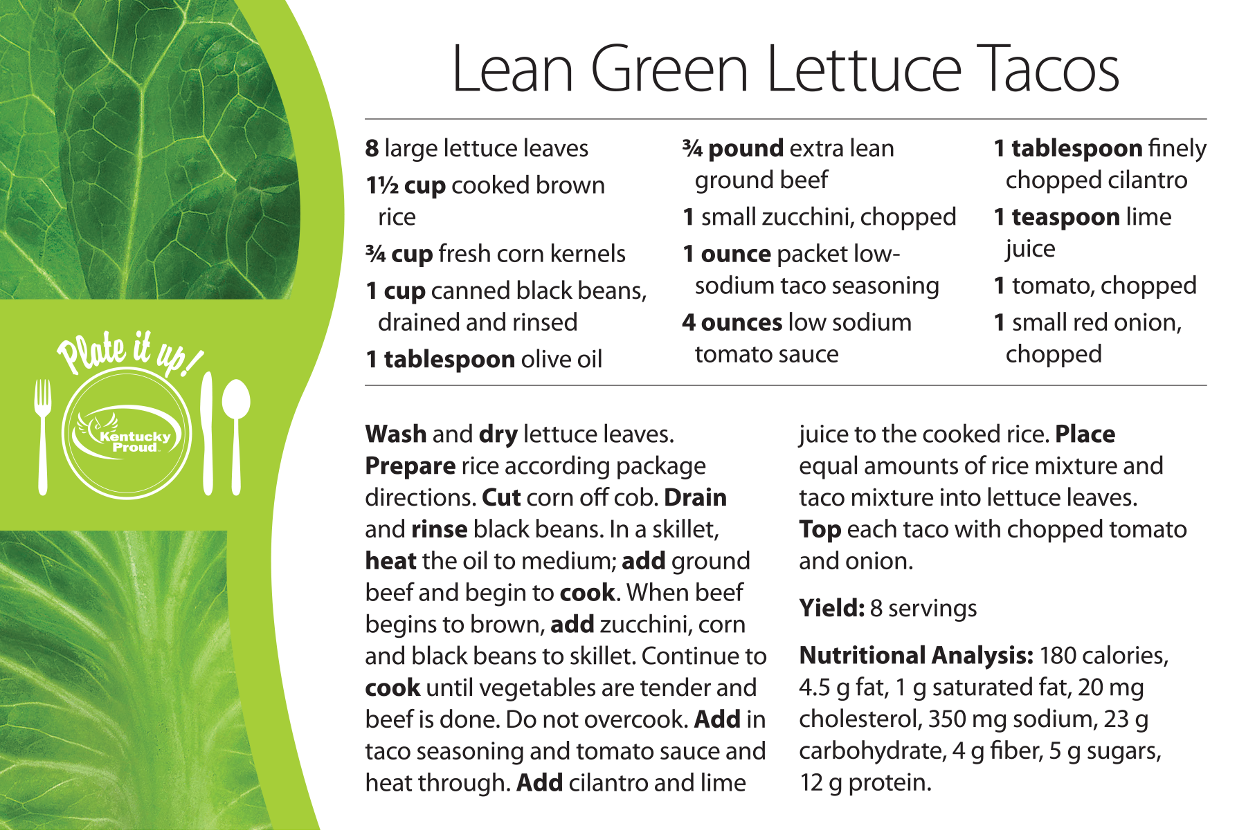 Recipe of lean green lettuce tacos
