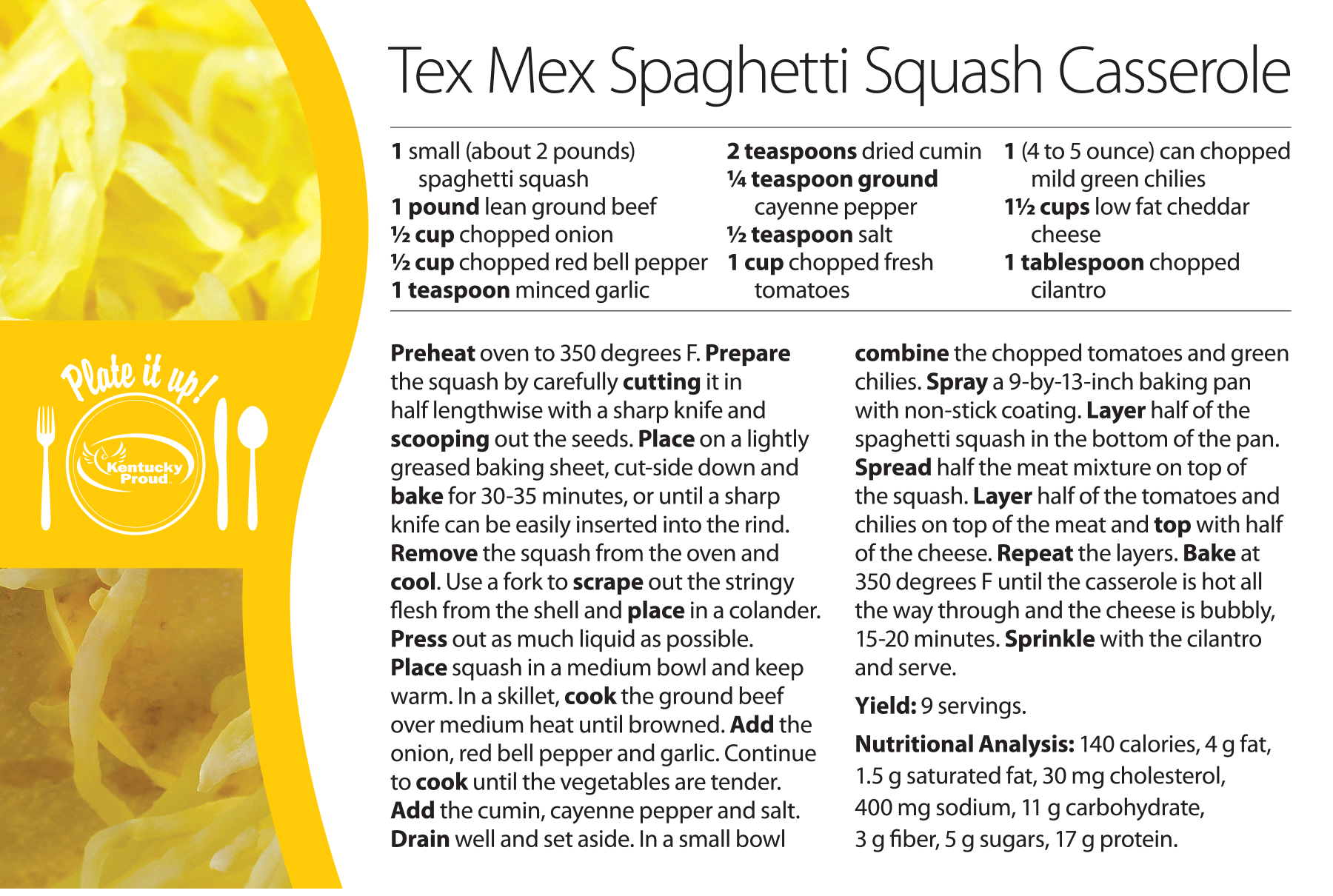 Tex Mex Spaghetti Squash Casserole reciple